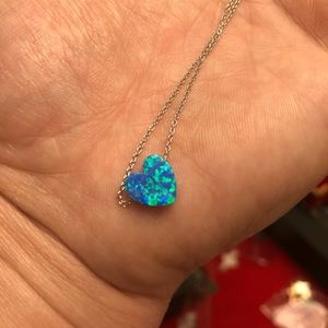 925 stamped sterling silver Opal stones necklace